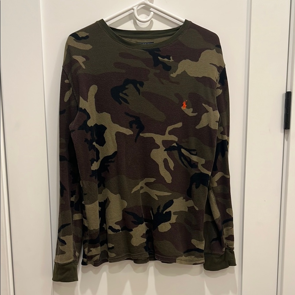 Vintage camo Polo Ralph Lauren waffle long sleeve top